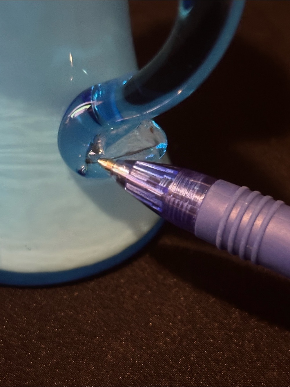 Small Blue Glass Pitcher - Picture 4 of 13